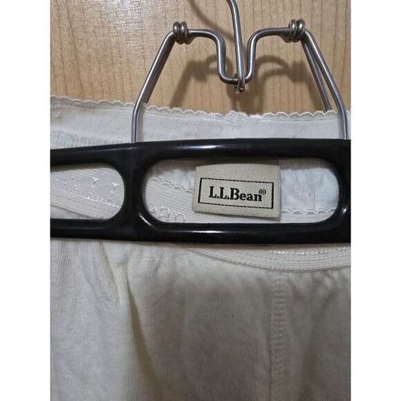 VTG L.L.Bean Mens Thermal Lounge Pants Beige Size L - Picture 2 of 4